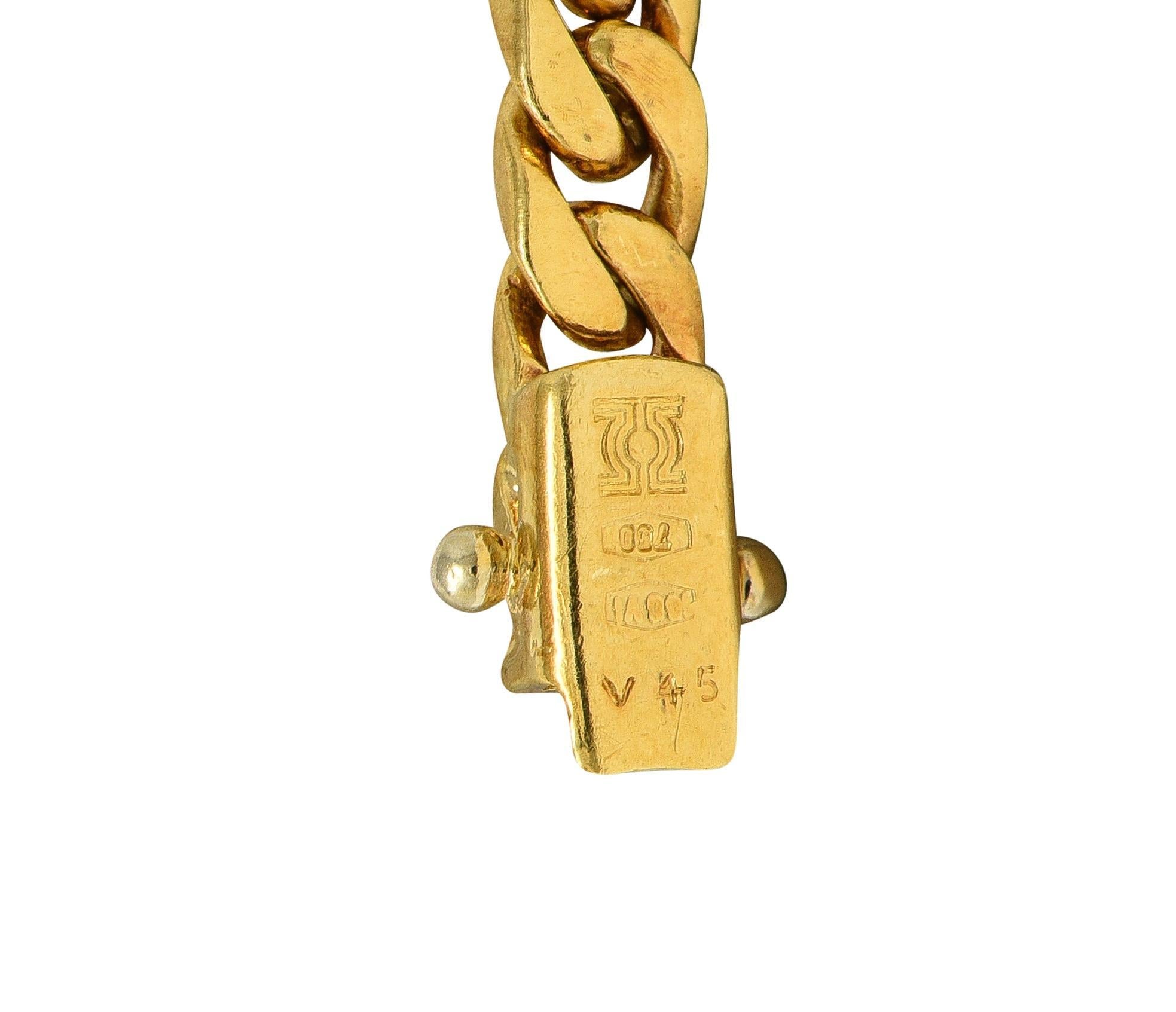 Bracelet Vintage en or jaune 18 carats avec diamants Bulgari 1970 en vente 2