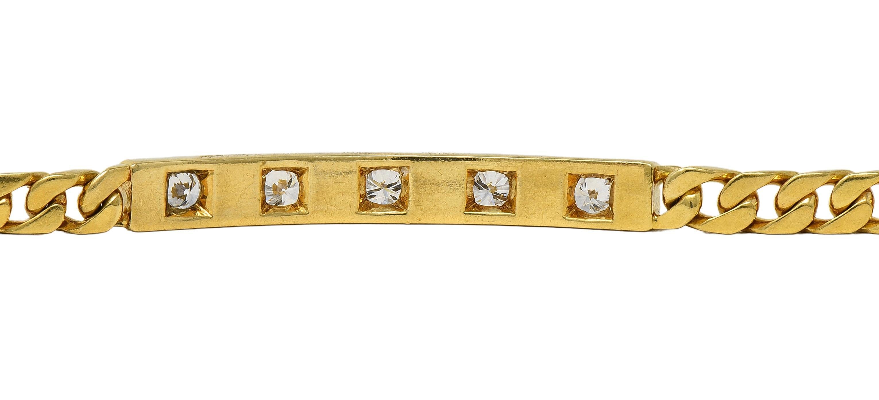 Bracelet Vintage en or jaune 18 carats avec diamants Bulgari 1970 en vente 3