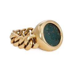 Bulgari 1970s Flexible Gold Ring Set with an Ancient Greek Coin Featuring Apollo