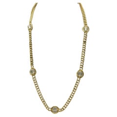 Bulgari 1970s Rock Crystal Long Necklace by Carlo Weingrill 18K Yellow Gold