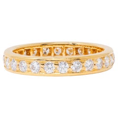Bulgari 1970's Round Diamond 18 Karat Yellow Gold Vintage Eternity Band Ring