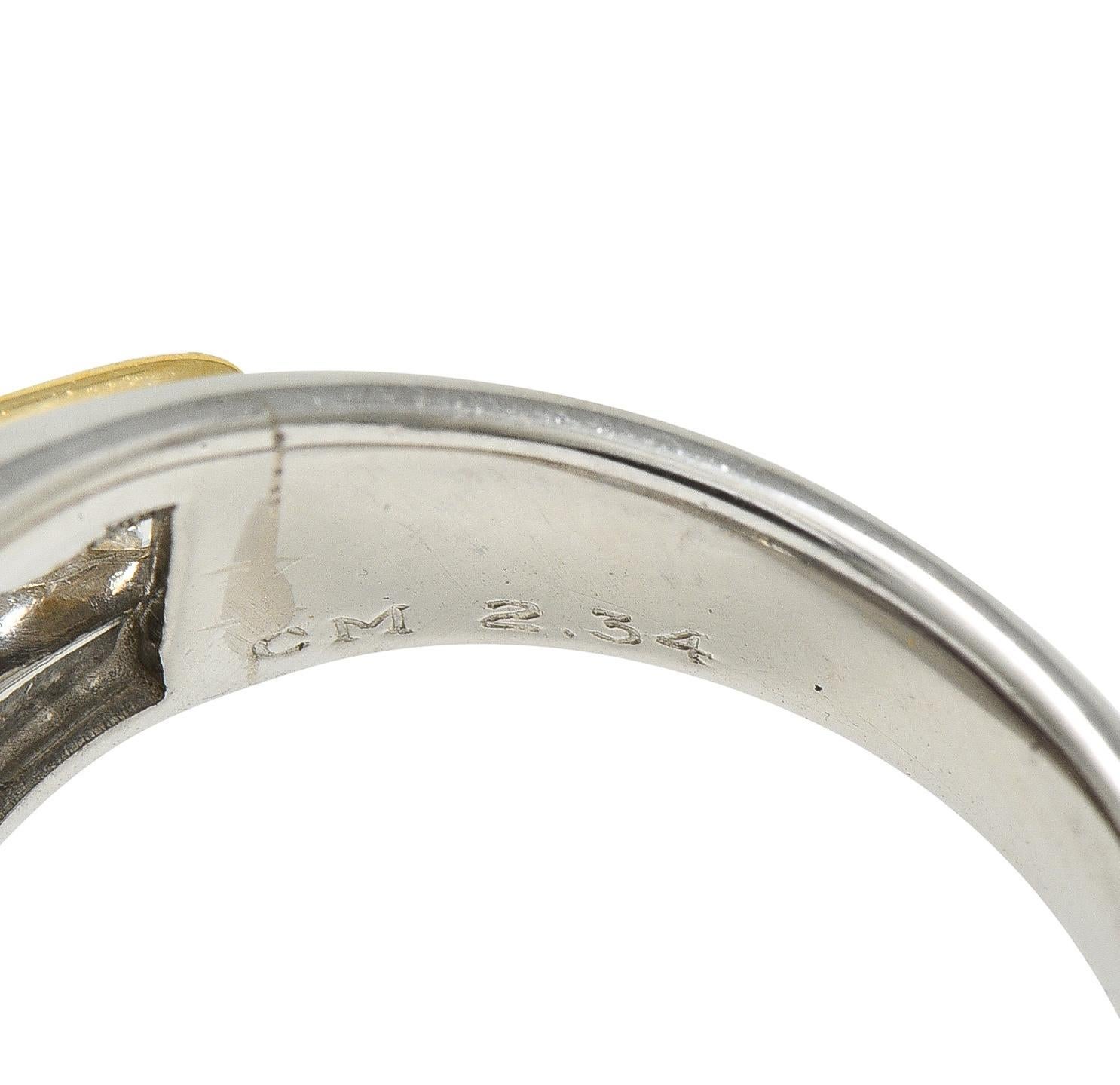 Bulgari 1970 Ruby Diamond Platinum 18 Karat Yellow Gold Vintage Bombé Ring en vente 2