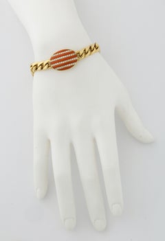 Bulgari 1970s Star Spangled Banner Collection Coral Diamond Gold Bracelet