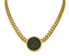 Bulgari 1980 Ancient Coin 18K Gold Monete Roman Emperor Vintage Collar Necklace