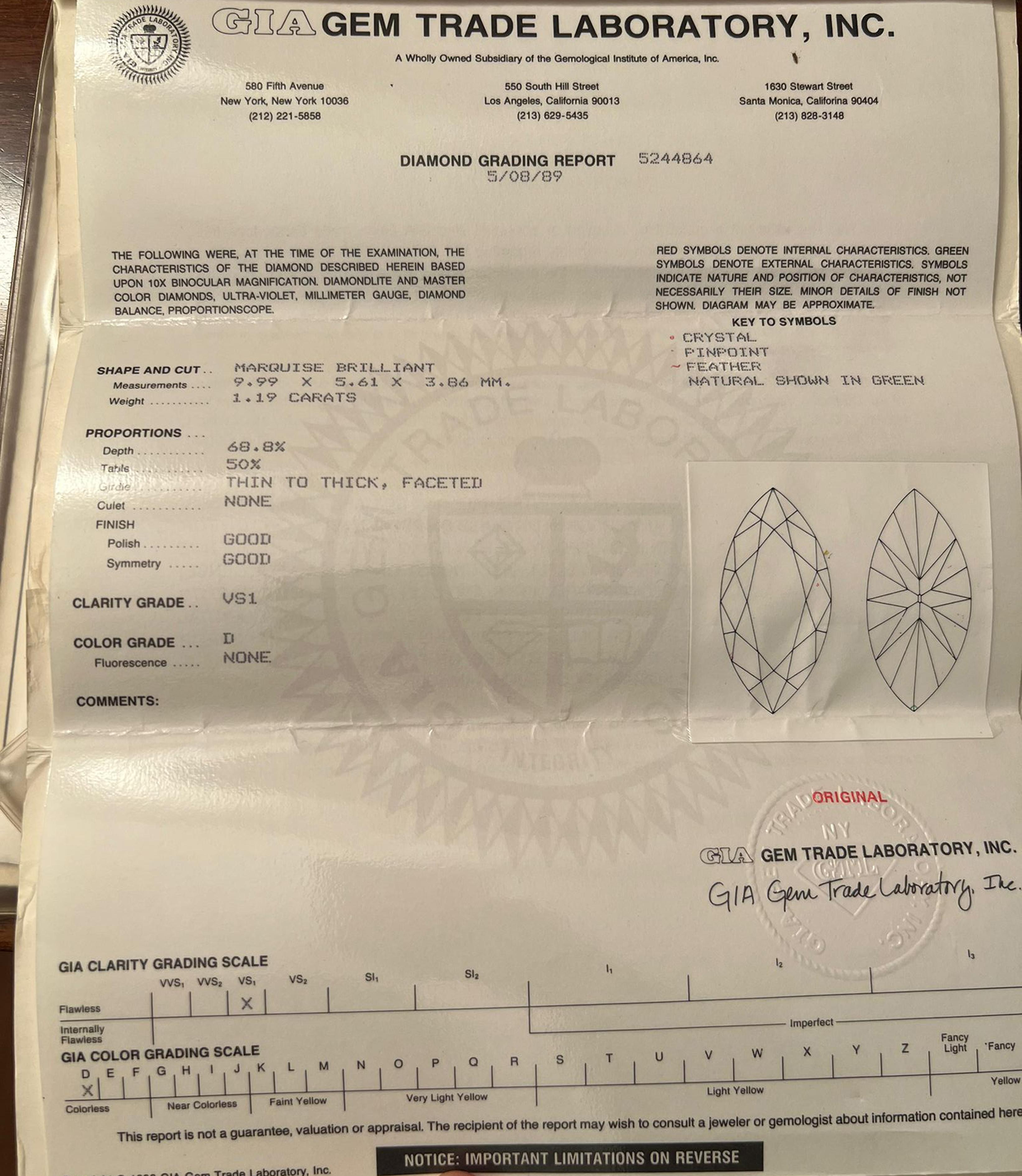 Marquise Cut Bulgari 1980 GIA Certified White Yellow Marquise Diamond Toi Et Moi Ring