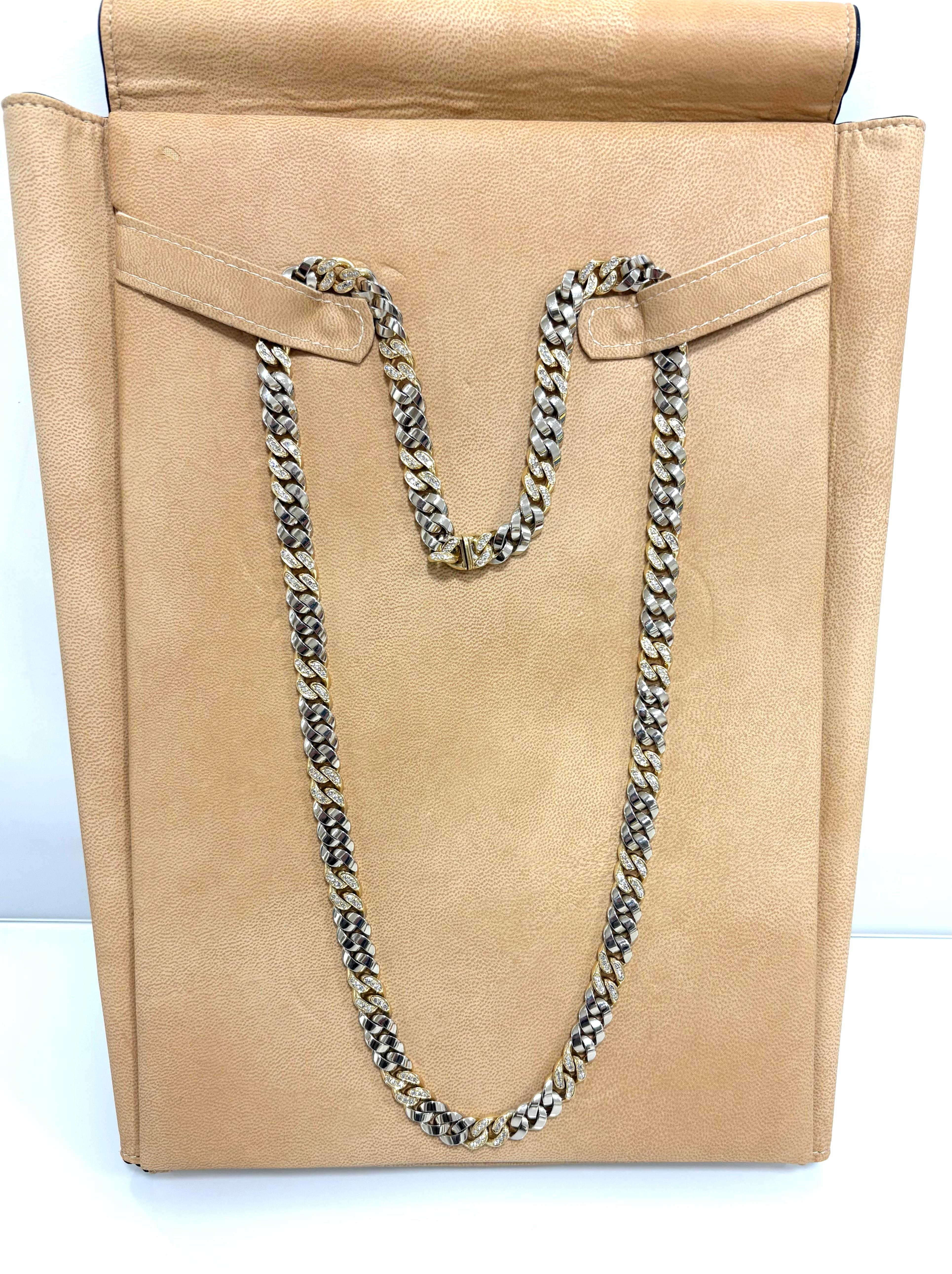 Brilliant Cut Bulgari 1980 Groumette Diamonds 18 Kt. Gold Long Necklace For Sale