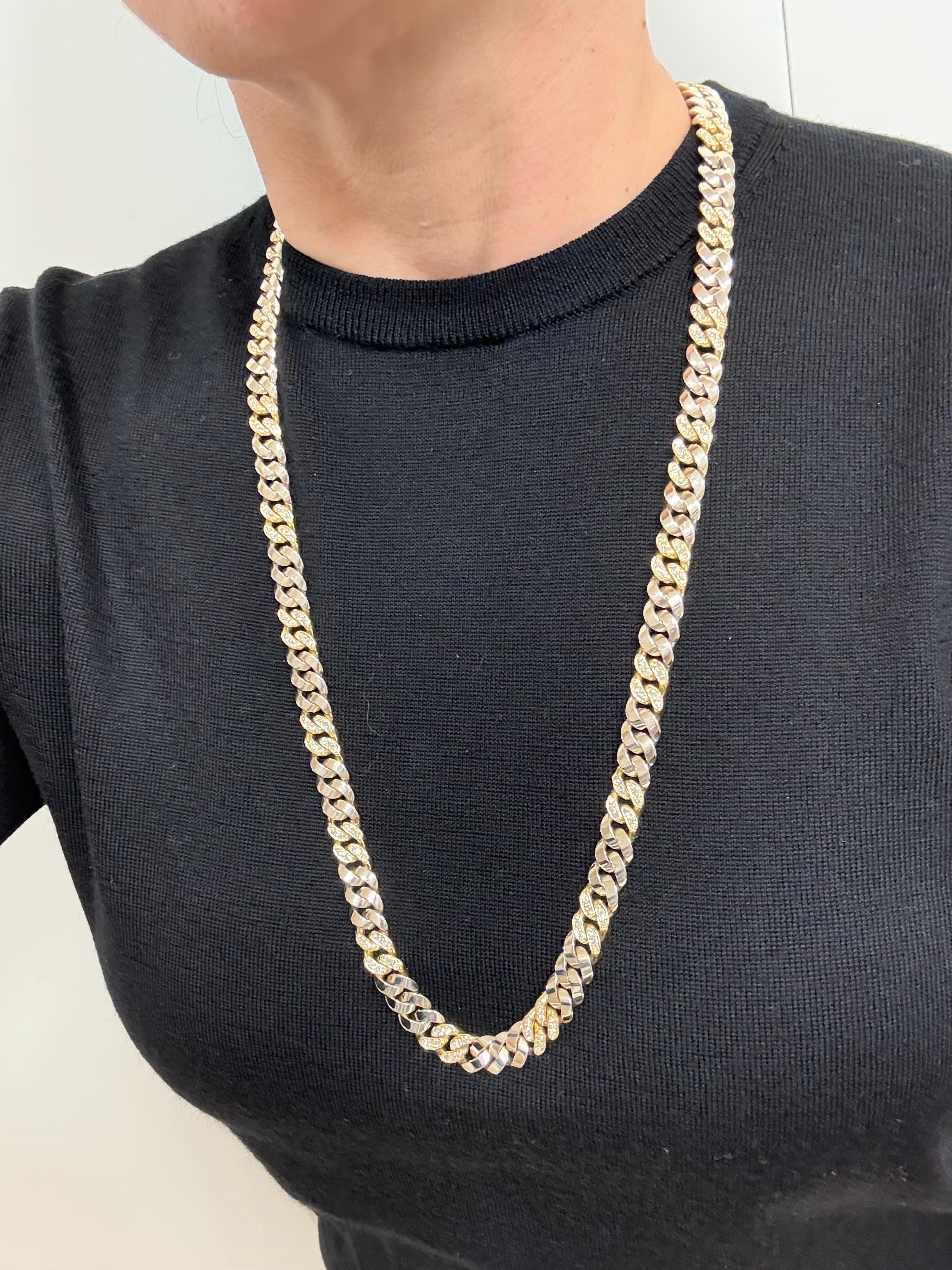 Bulgari 1980 Groumette Diamonds 18 Kt. Gold Long Necklace For Sale 1