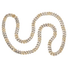 Bulgari 1980 Groumette Diamonds 18 Kt. Gold Long Necklace