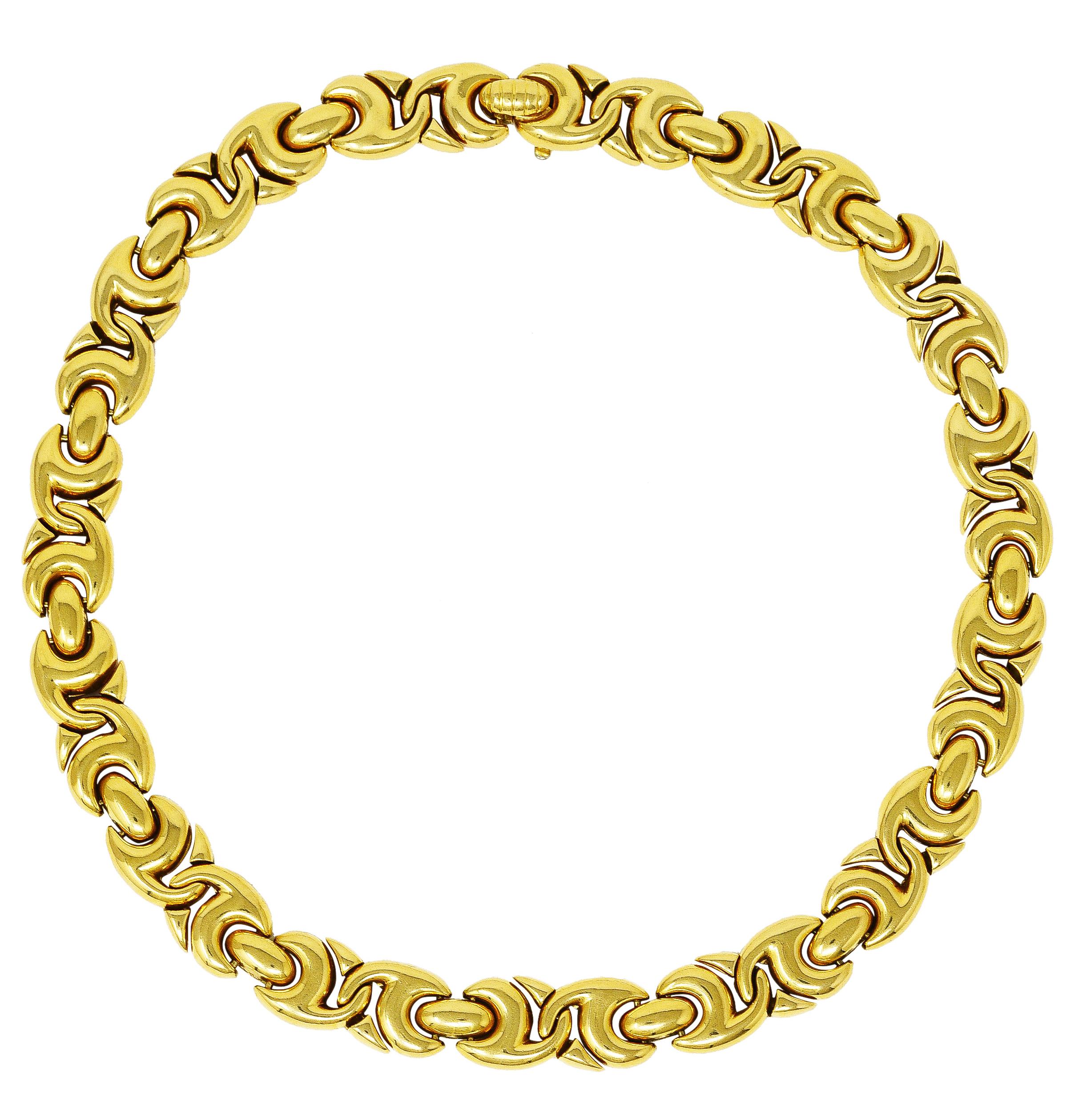 Bulgari 1980's 18 Karat Yellow Gold Gancio Chain Link Vintage Collar Necklace 6