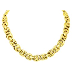 Bulgari 1980's 18 Karat Yellow Gold Gancio Chain Link Vintage Collar Necklace