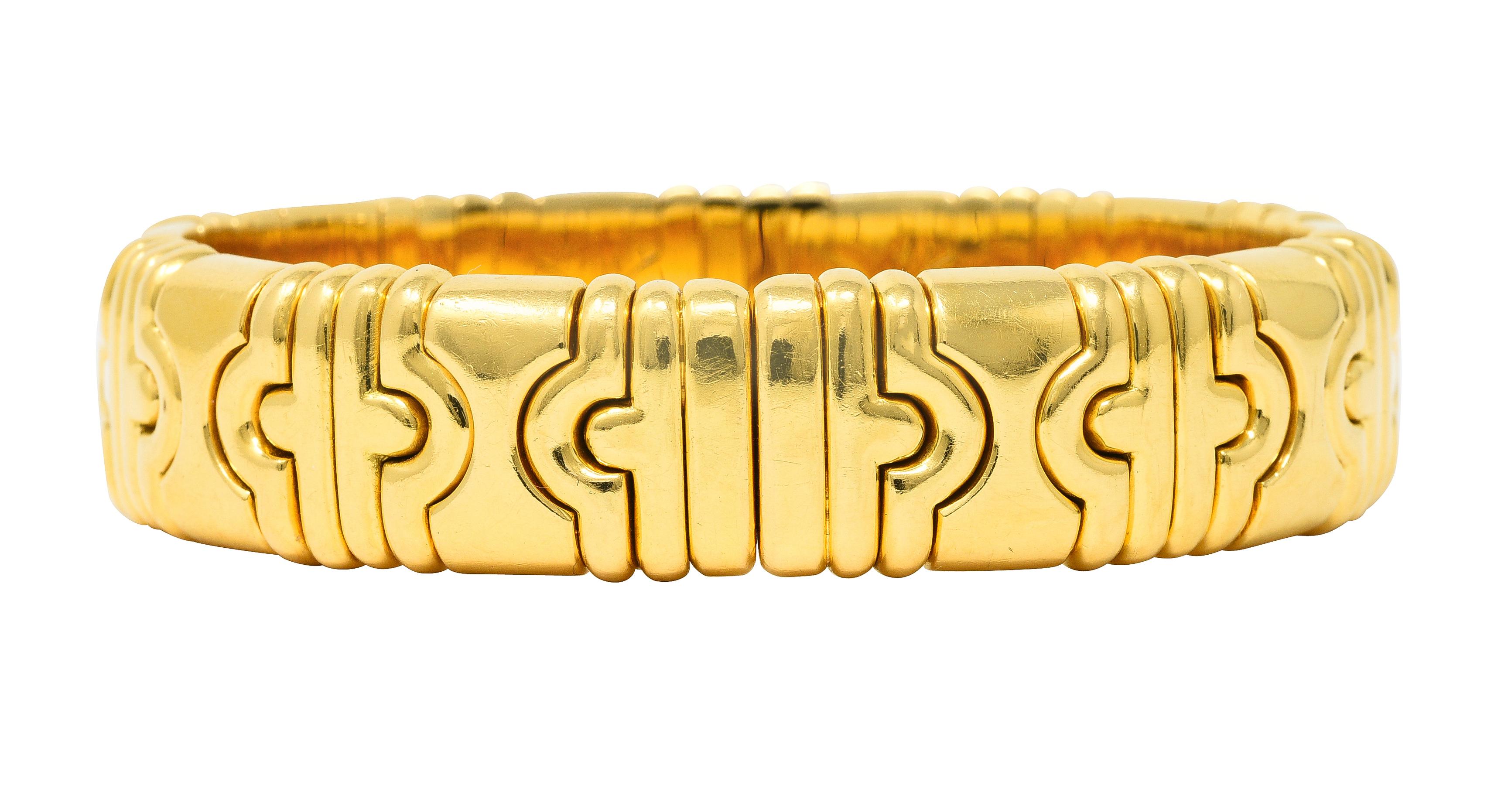 Contemporary Bulgari 1980s 18 Karat Yellow Gold Parentesi Vintage Cuff Bracelet
