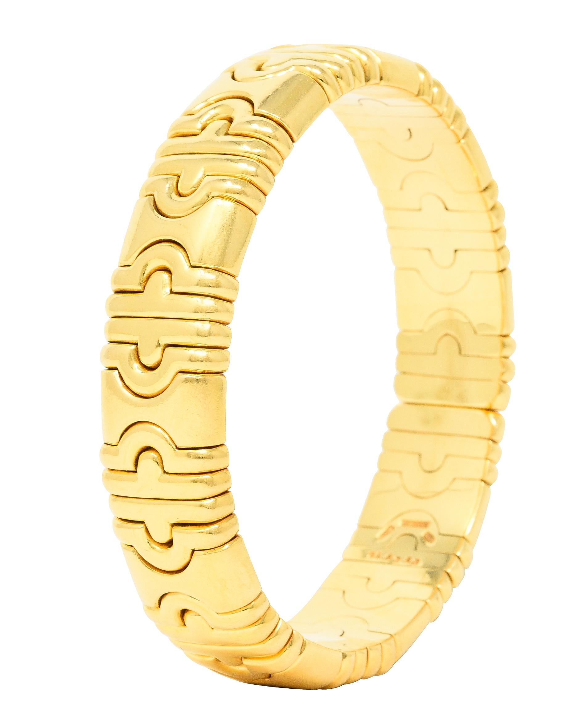 Bulgari 1980s 18 Karat Yellow Gold Parentesi Vintage Cuff Bracelet 2