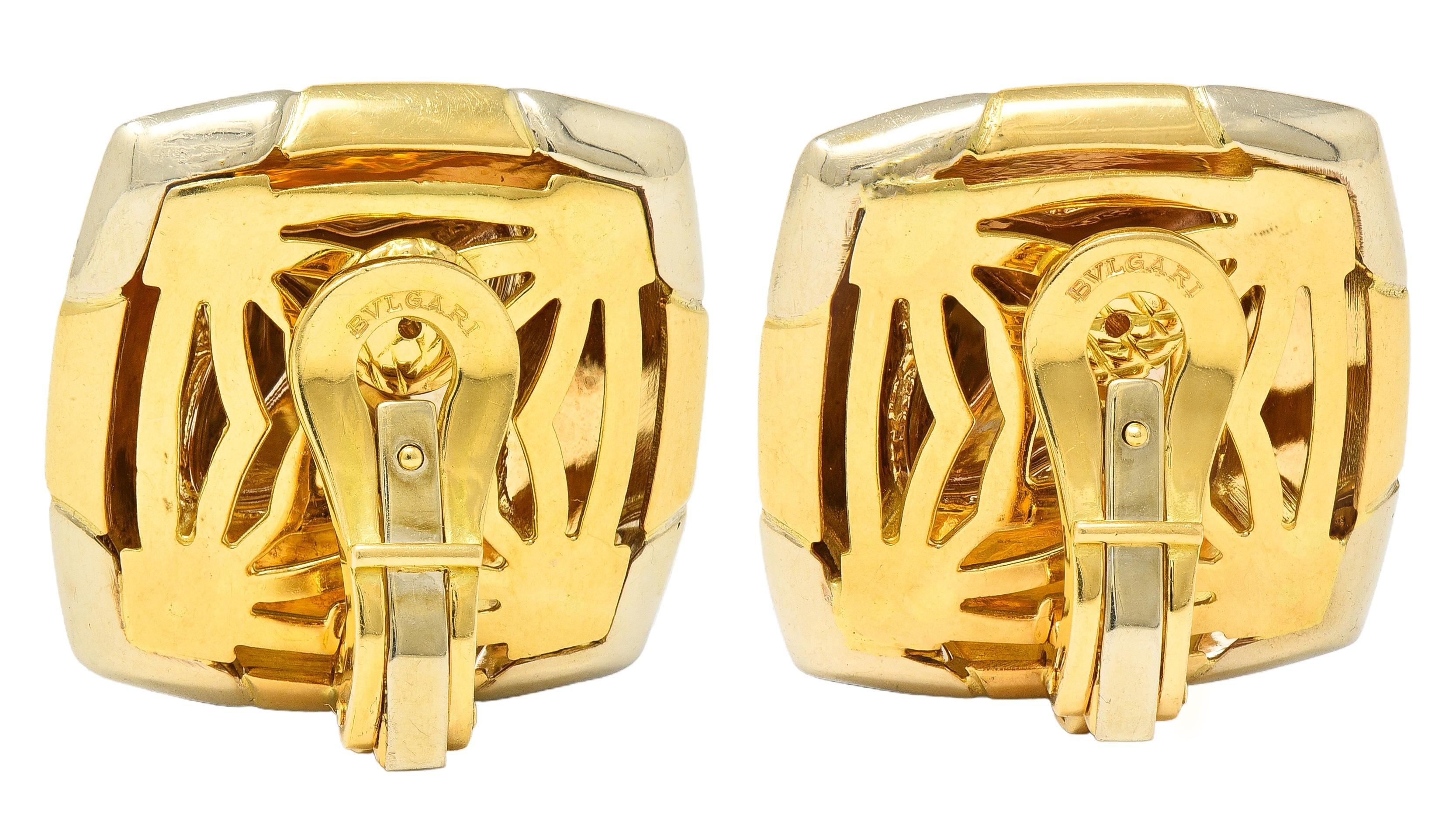 Pendientes Bulgari 1980's Oro 18K Vintage Cúpula Roma Pirámide en Excelente estado para la venta en Philadelphia, PA