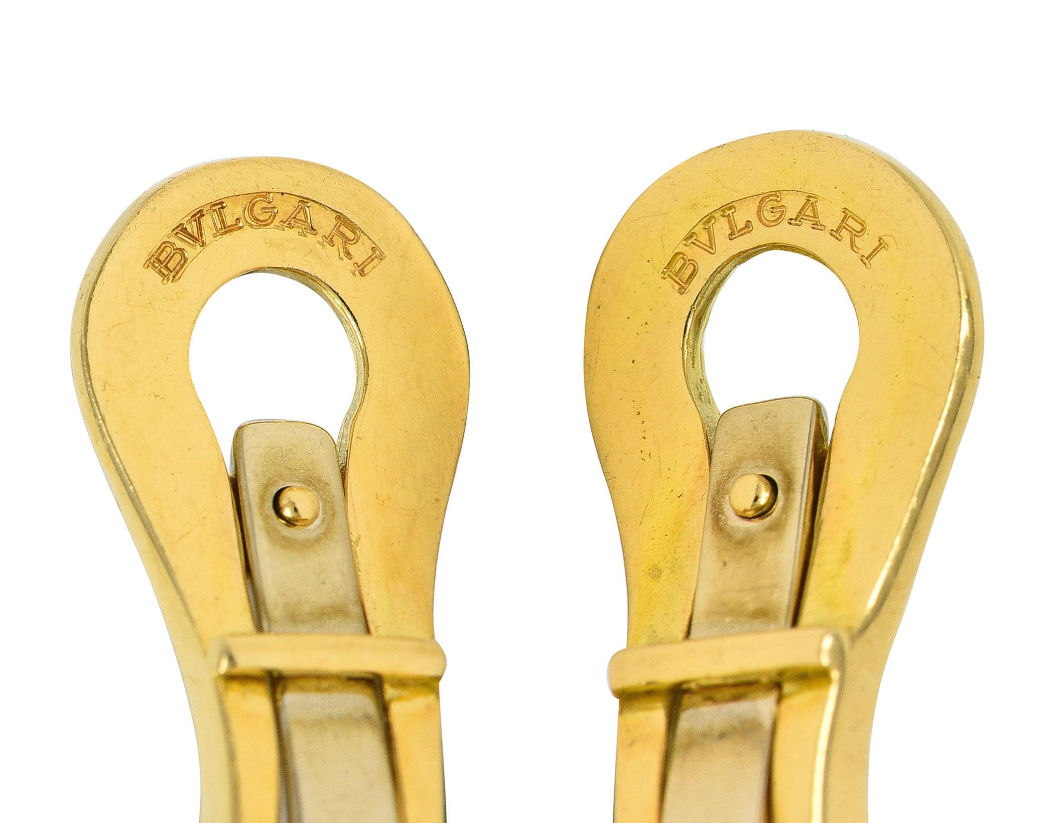 Pendientes Bulgari 1980's Oro 18K Vintage Cúpula Roma Pirámide en venta 1