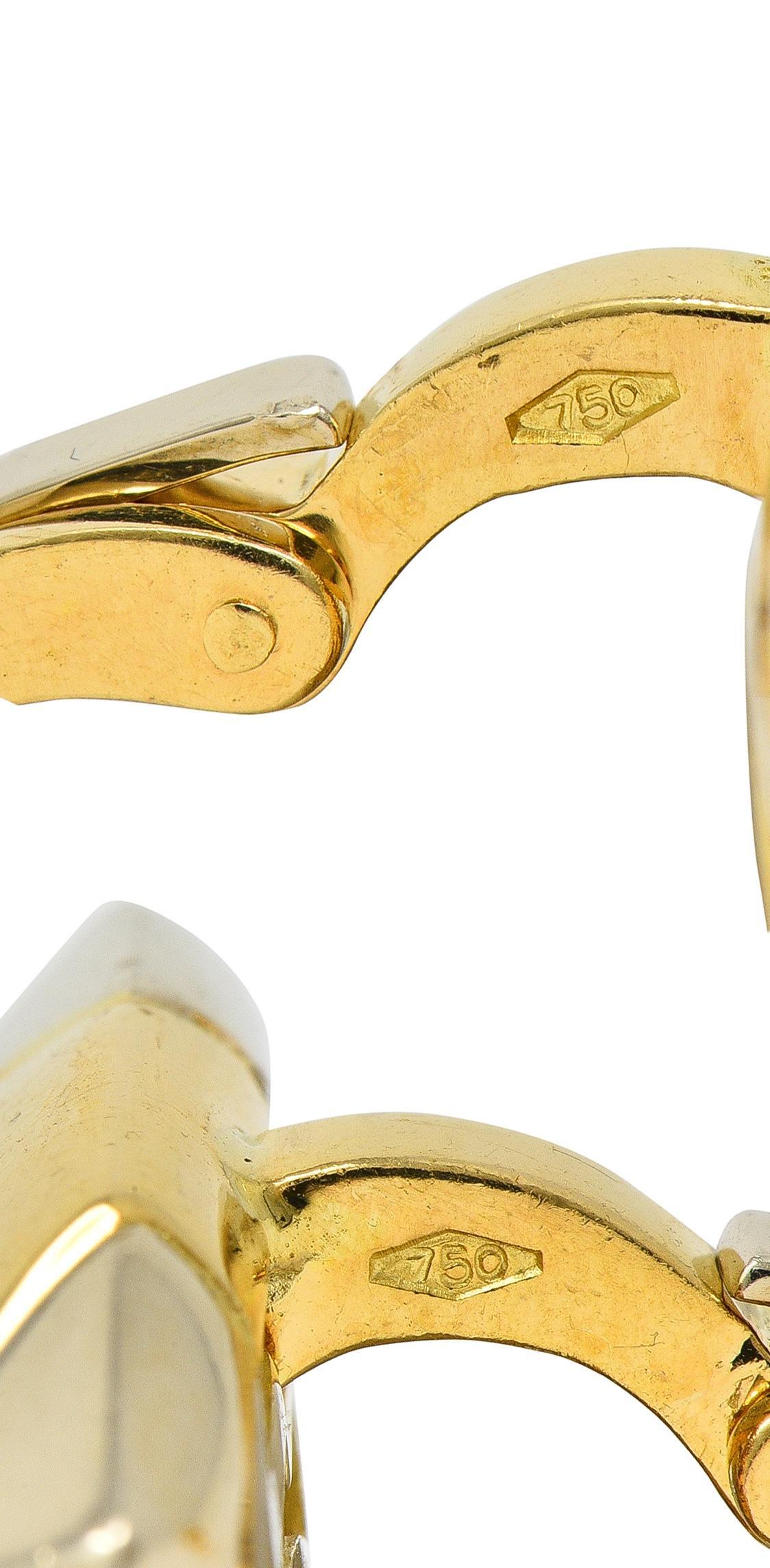 Pendientes Bulgari 1980's Oro 18K Vintage Cúpula Roma Pirámide en venta 2