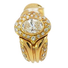 Bulgari 1980's Diamond Earrings 18K Omega Backs ~2.4ctw