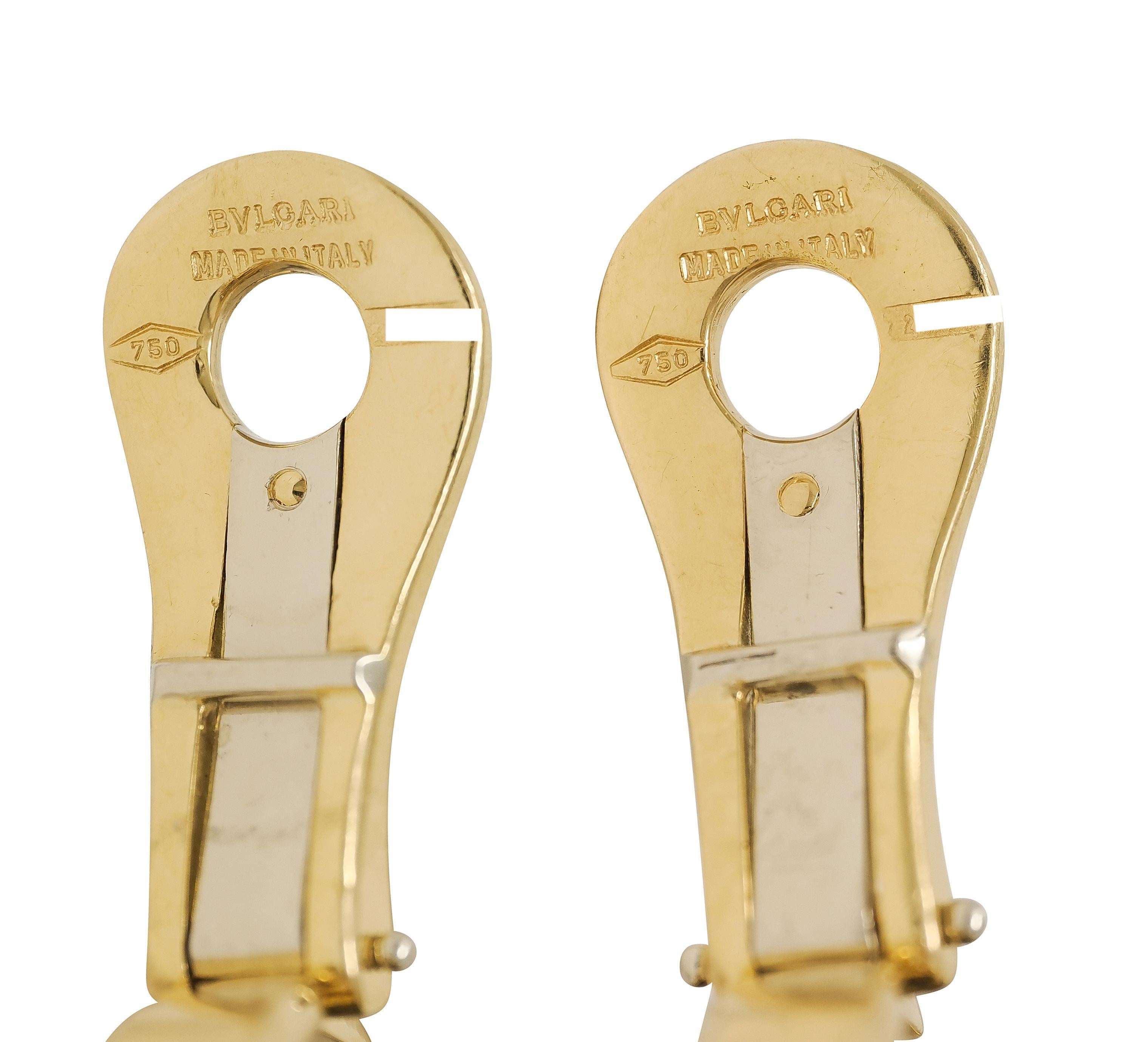 Bulgari 1980's Diamant Rubin Antike Münze 18K Gold Vintage Monet Ohrringe Damen im Angebot