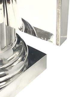 Bulgari 1980s Large Sterling Silver Desk Clock