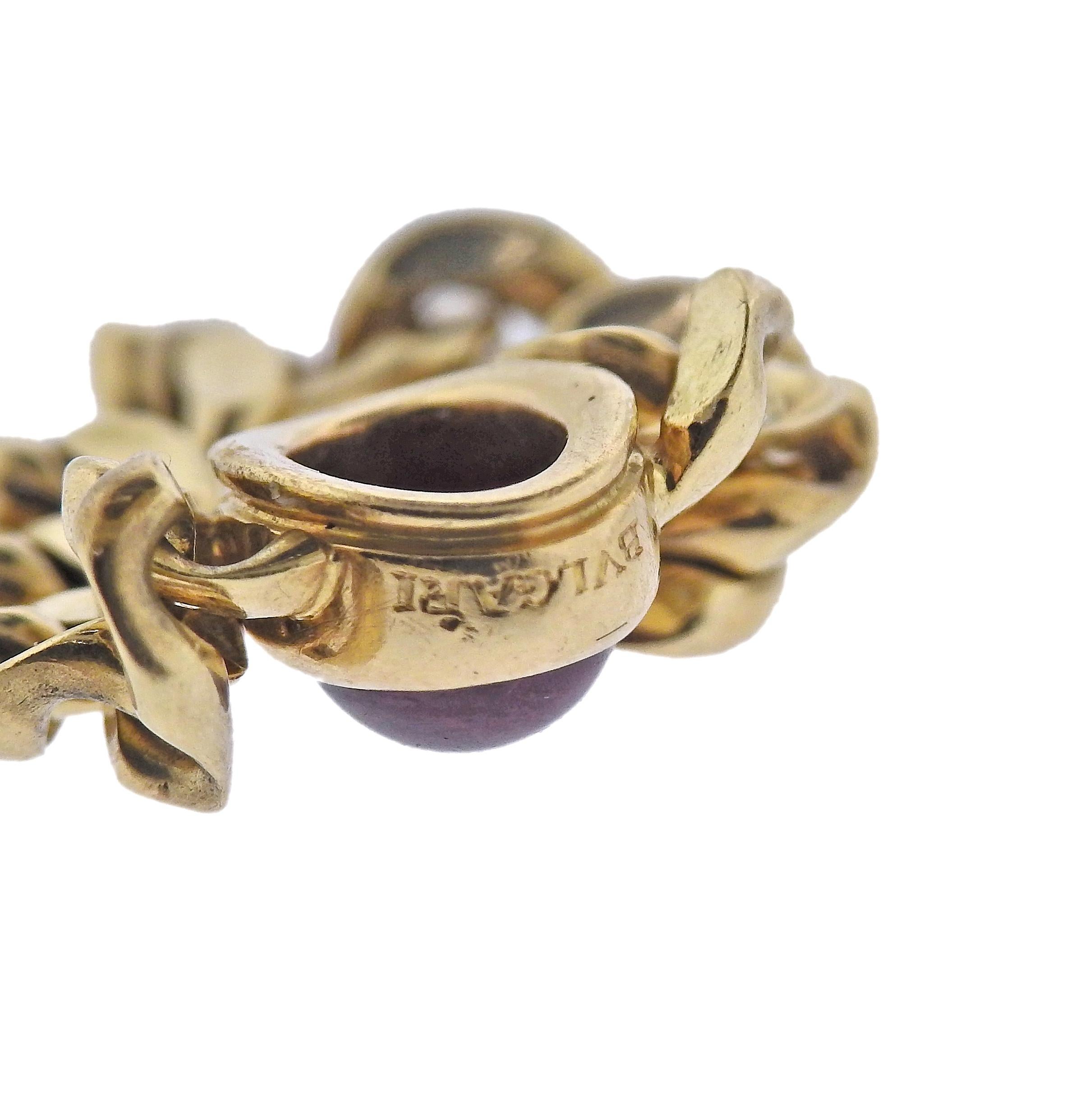 Bulgari 1980er Jahre Rubin-Cabochon-Goldkette-Ring im Zustand „Hervorragend“ im Angebot in New York, NY