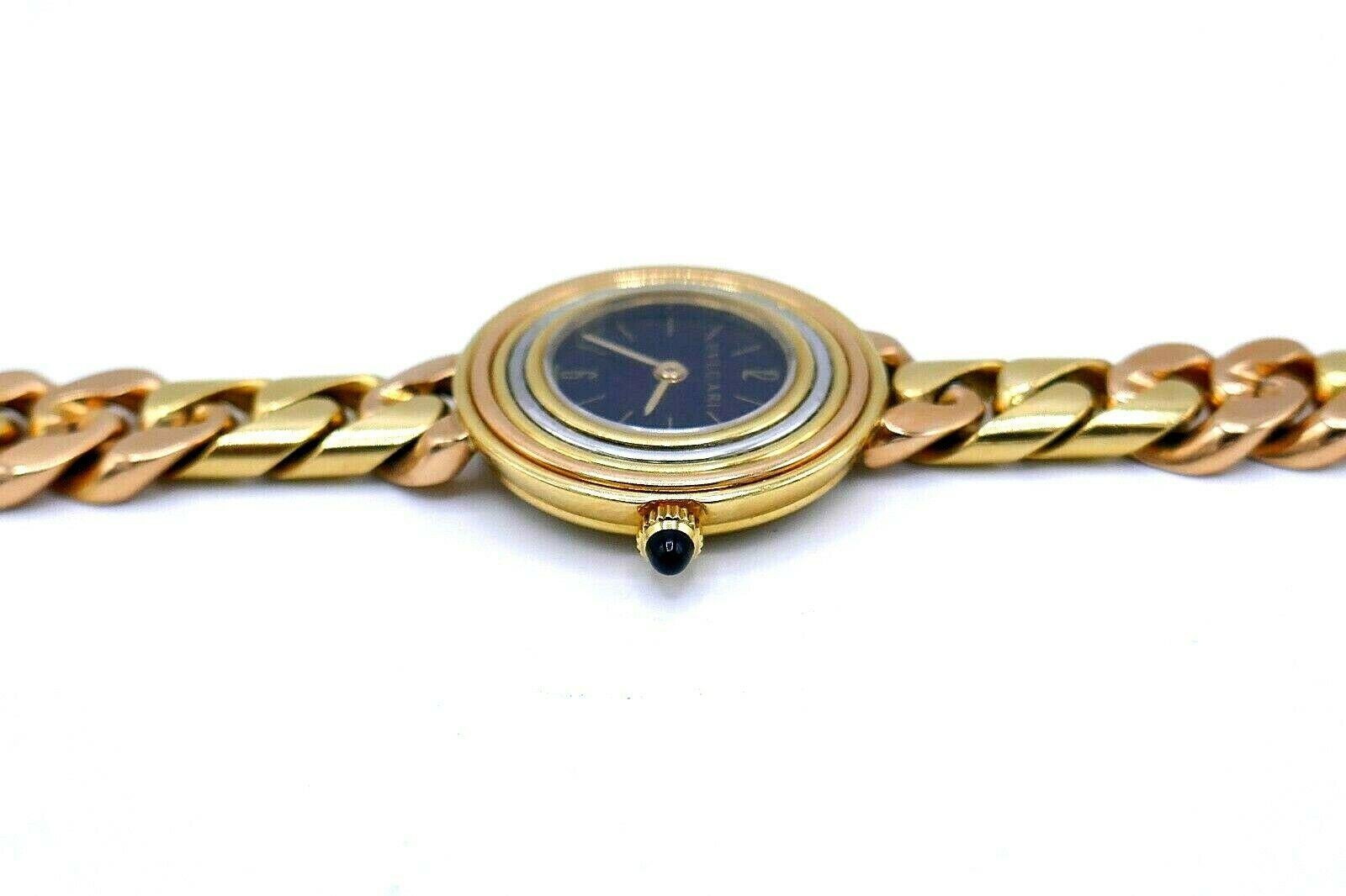 Bulgari 1980s Tri-Color Gold Piccola Catene Watch In Excellent Condition In Beverly Hills, CA