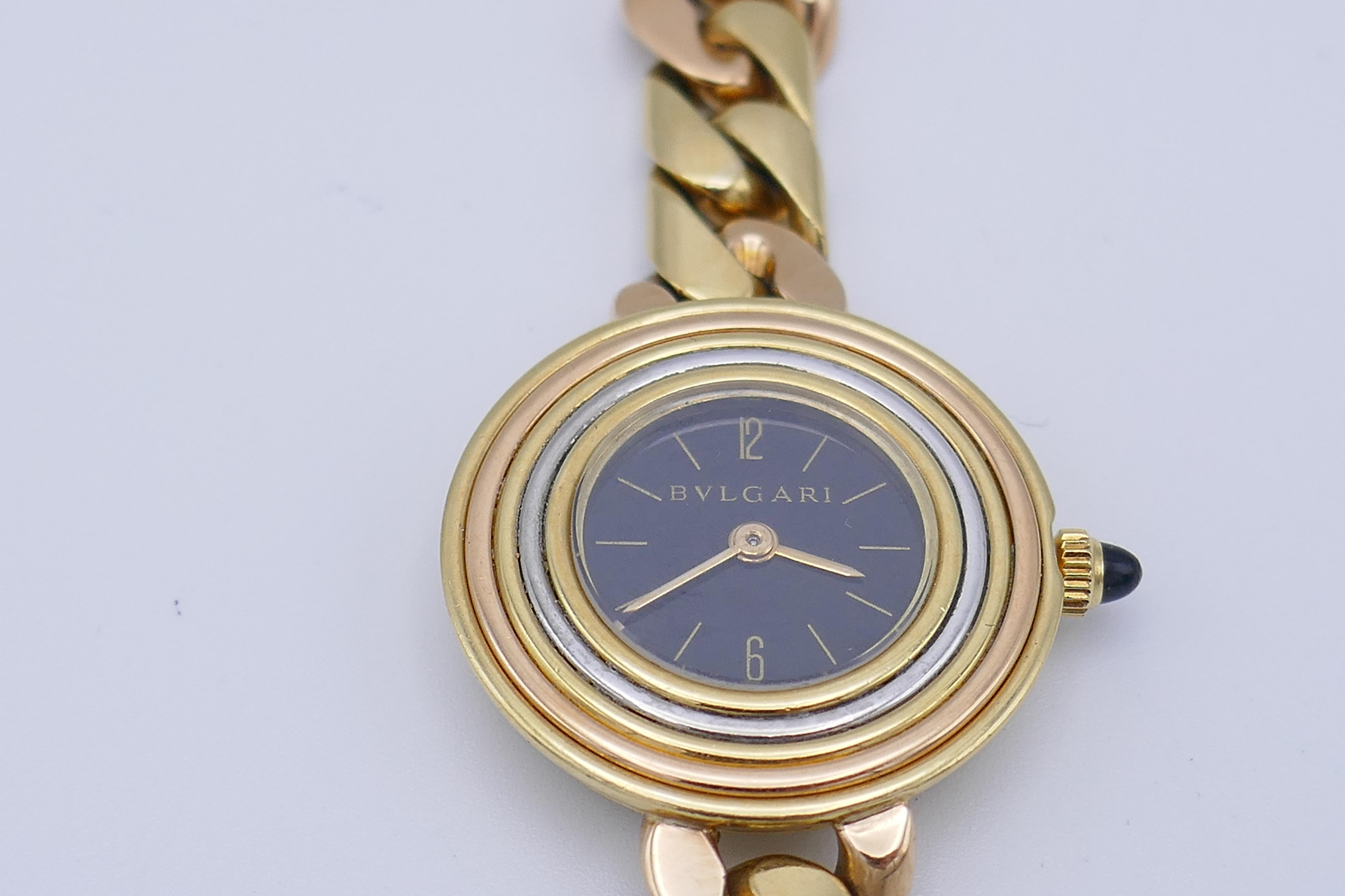 Women's or Men's Bulgari 1980s Tri-Color Gold Piccola Catene Watch