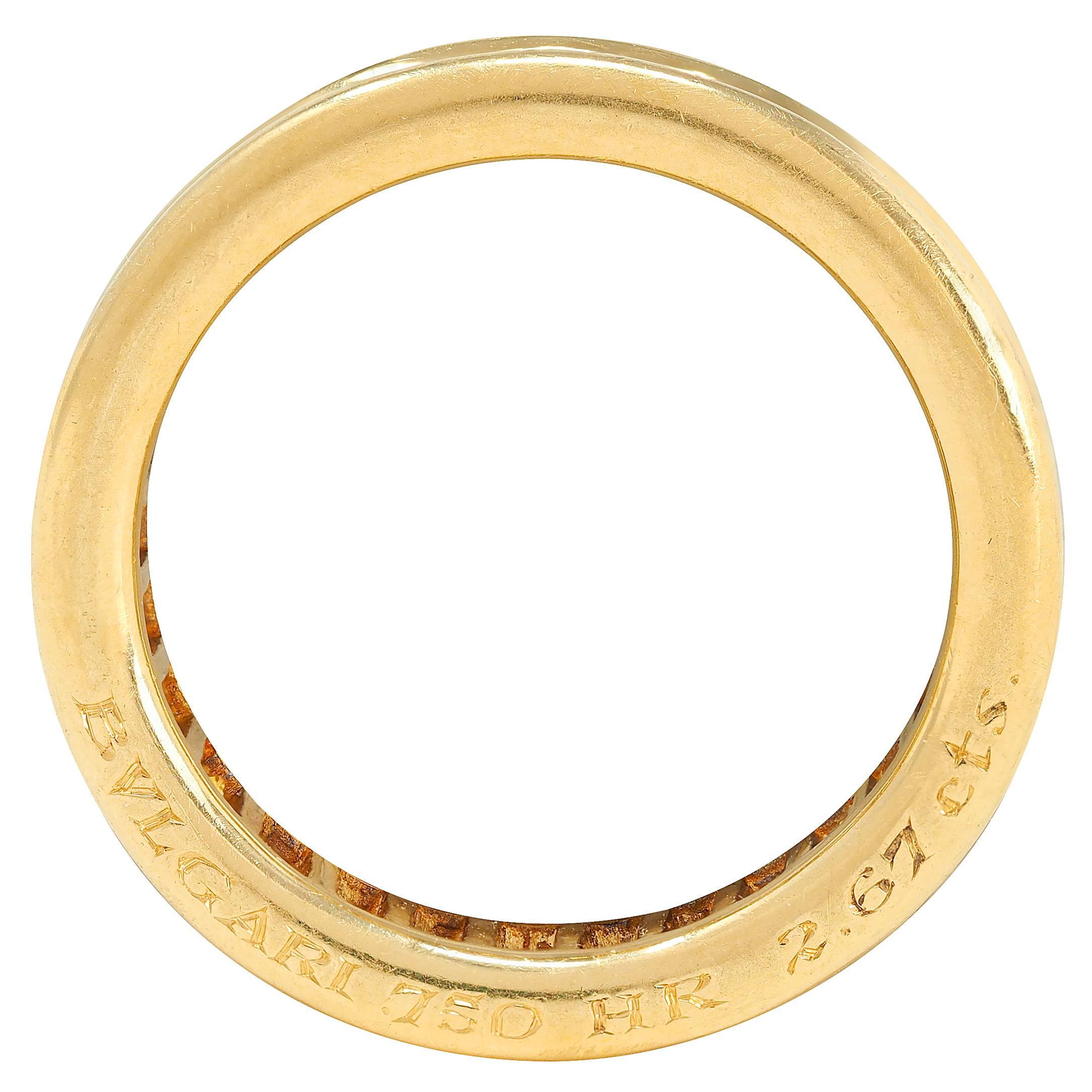 Bulgari 1980's Zafiro Amarillo Oro Amarillo 18K Anillo Eternidad Vintage Moderno en venta