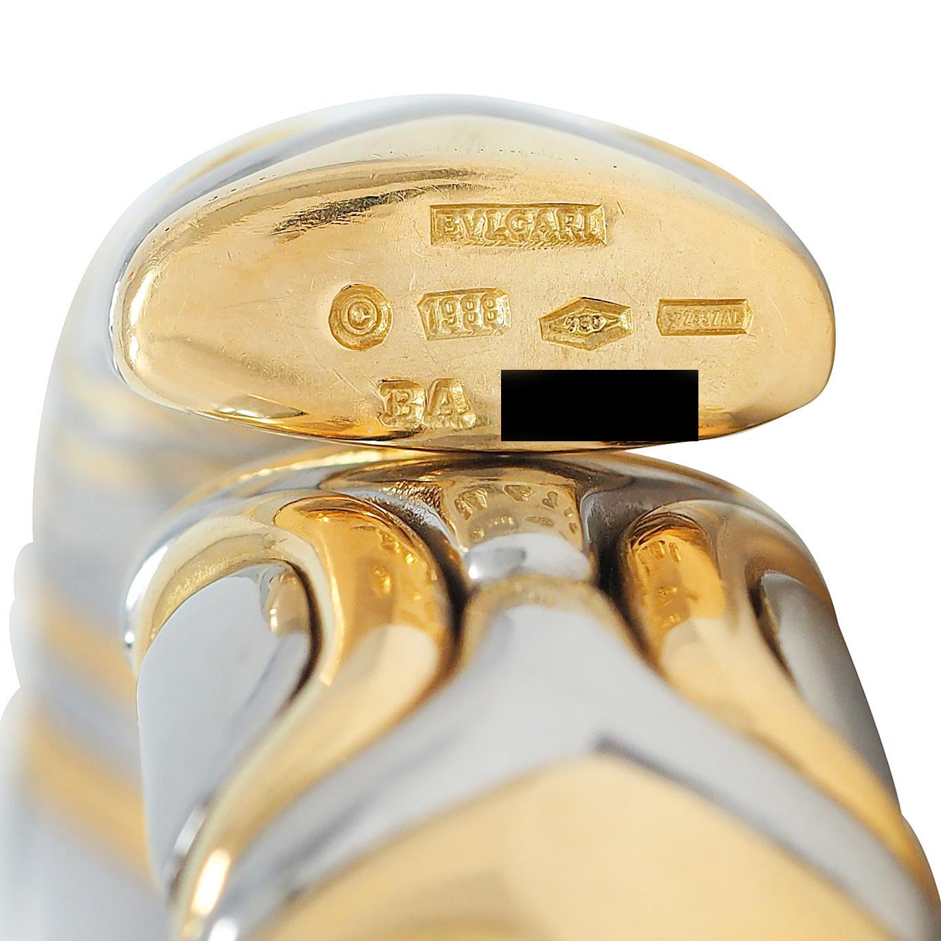 Bulgari 1988 Oro de 18 quilates Acero inoxidable Pulsera Alveare Vintage en venta 2