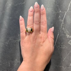 Bulgari 1990 1.96 CTW Diamond Peridot 18 Karat Gold Vintage Passo Doppio Ring