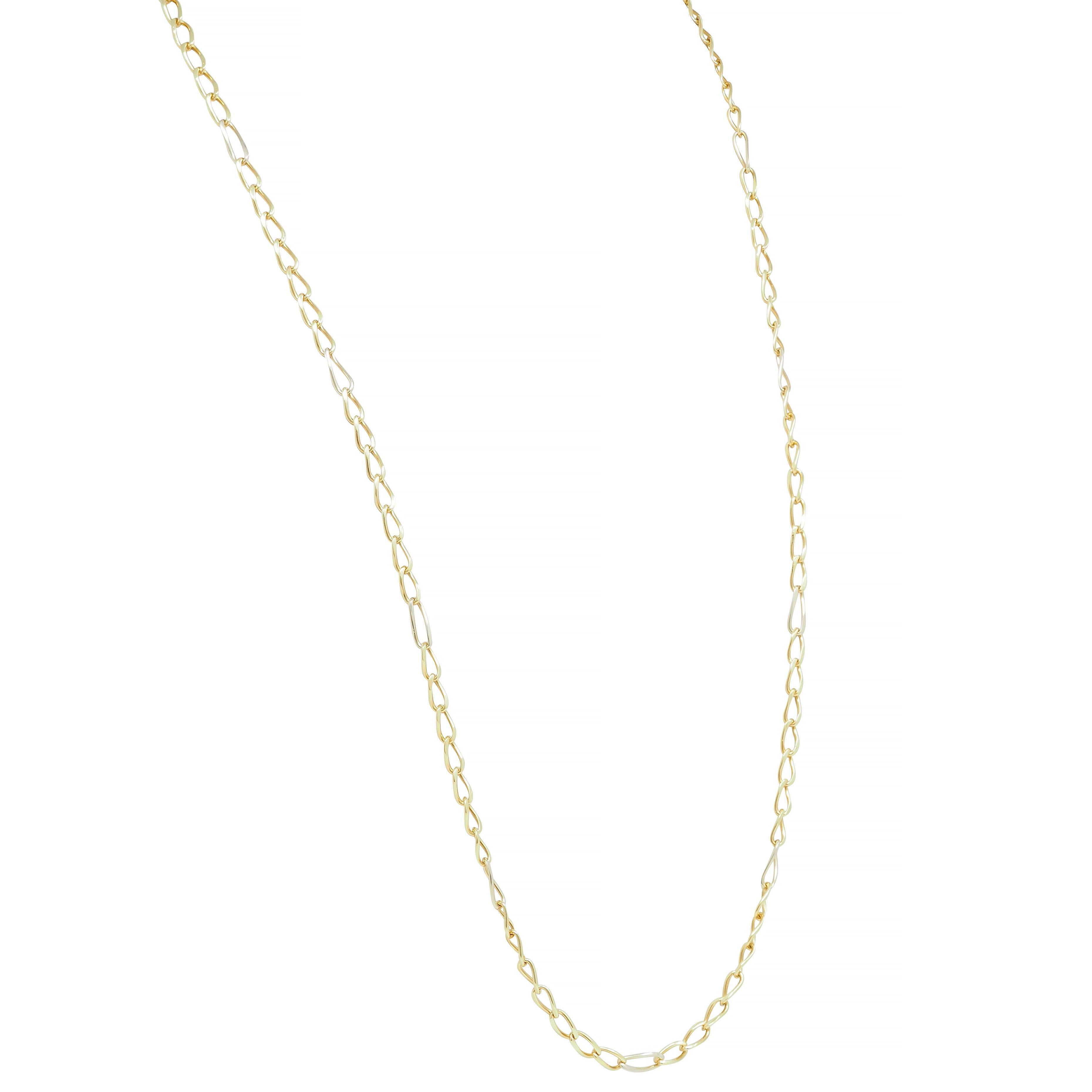 Bulgari 1990's 18 Karat Two-Tone Gold Vintage Unisex Oval Link Chain Necklace In Excellent Condition For Sale In Philadelphia, PA