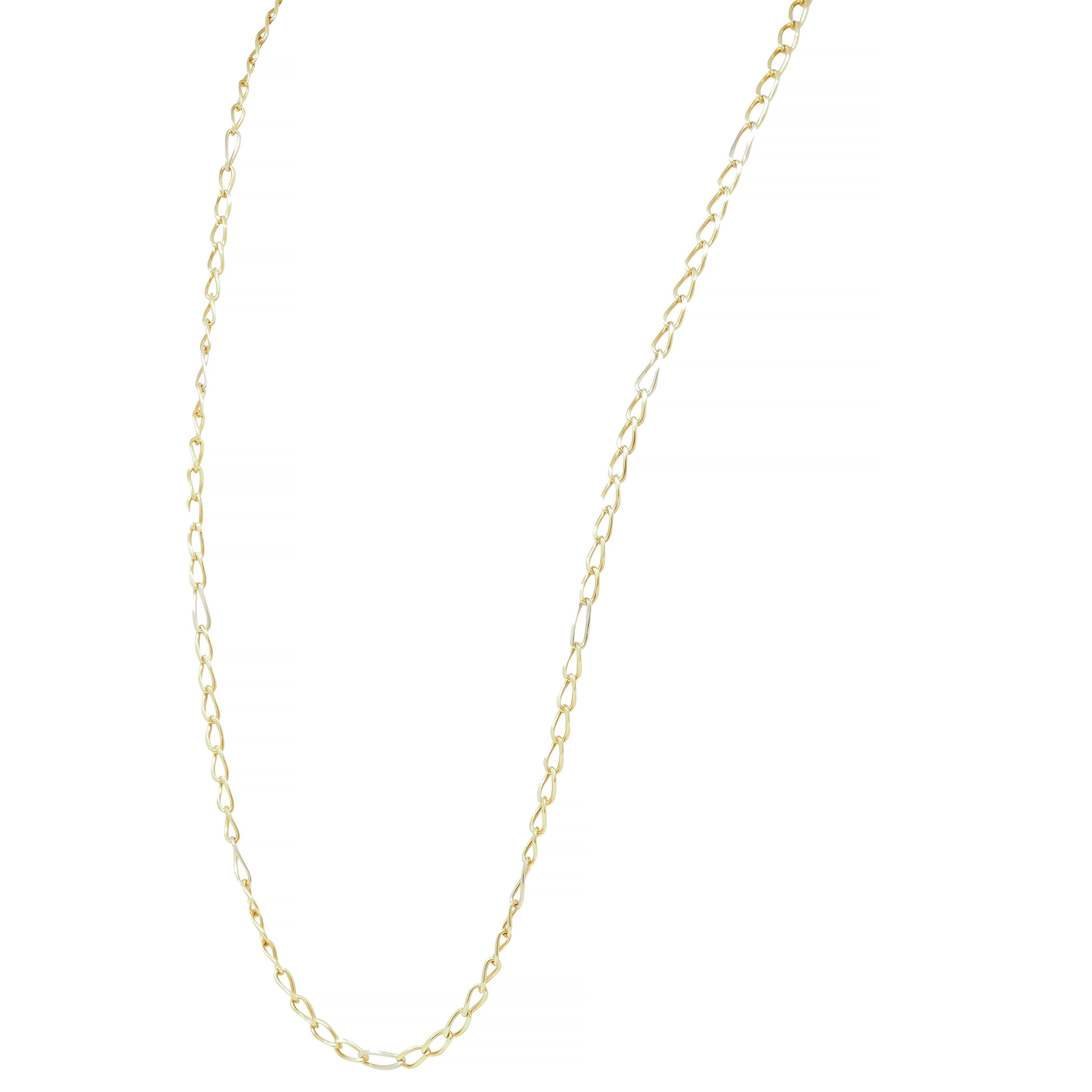 Bulgari 1990's 18 Karat Two-Tone Gold Vintage Unisex Oval Link Chain Necklace For Sale 2