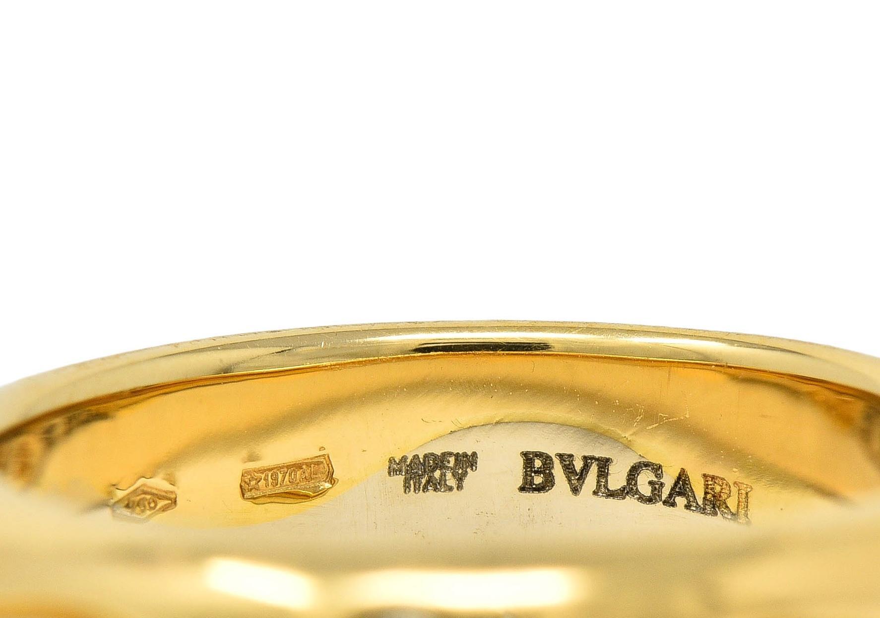 Bulgari 1990's 18 Karat Two-Tone Yellow White Gold Onda Vintage Band Ring 1
