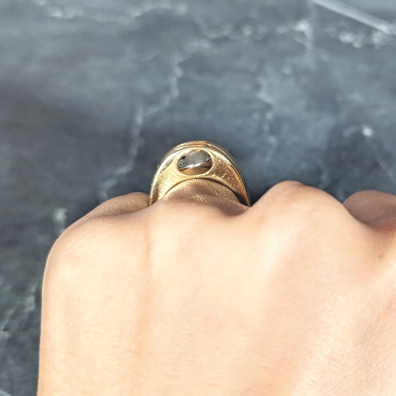 Bulgari 1990's 18 Karat Two-Tone Yellow White Gold Triple Vintage Band Ring 6