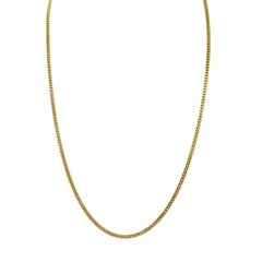 Bulgari 1990's 18 Karat Yellow Gold Vintage Curb Link Unisex Chain Necklace