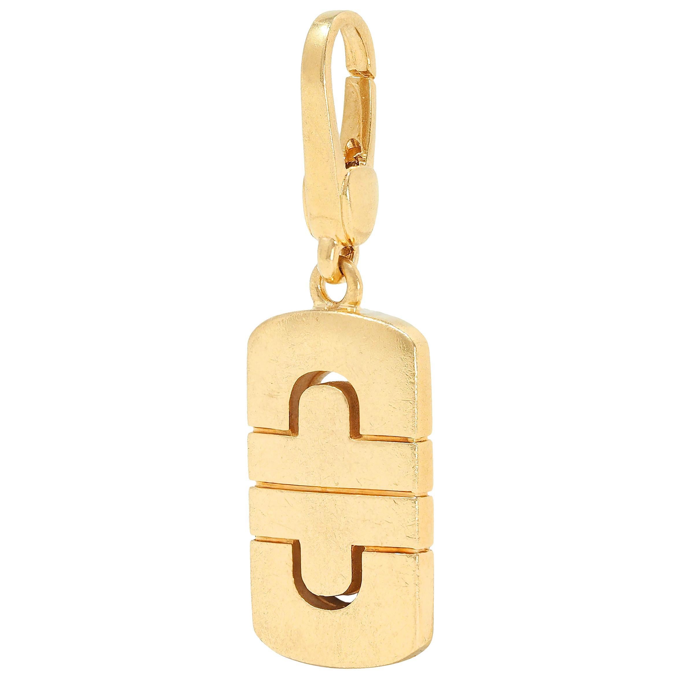 Bulgari 1990's 18 Karat Gelbgold Vintage Parentesi Anhänger Charme im Zustand „Hervorragend“ im Angebot in Philadelphia, PA