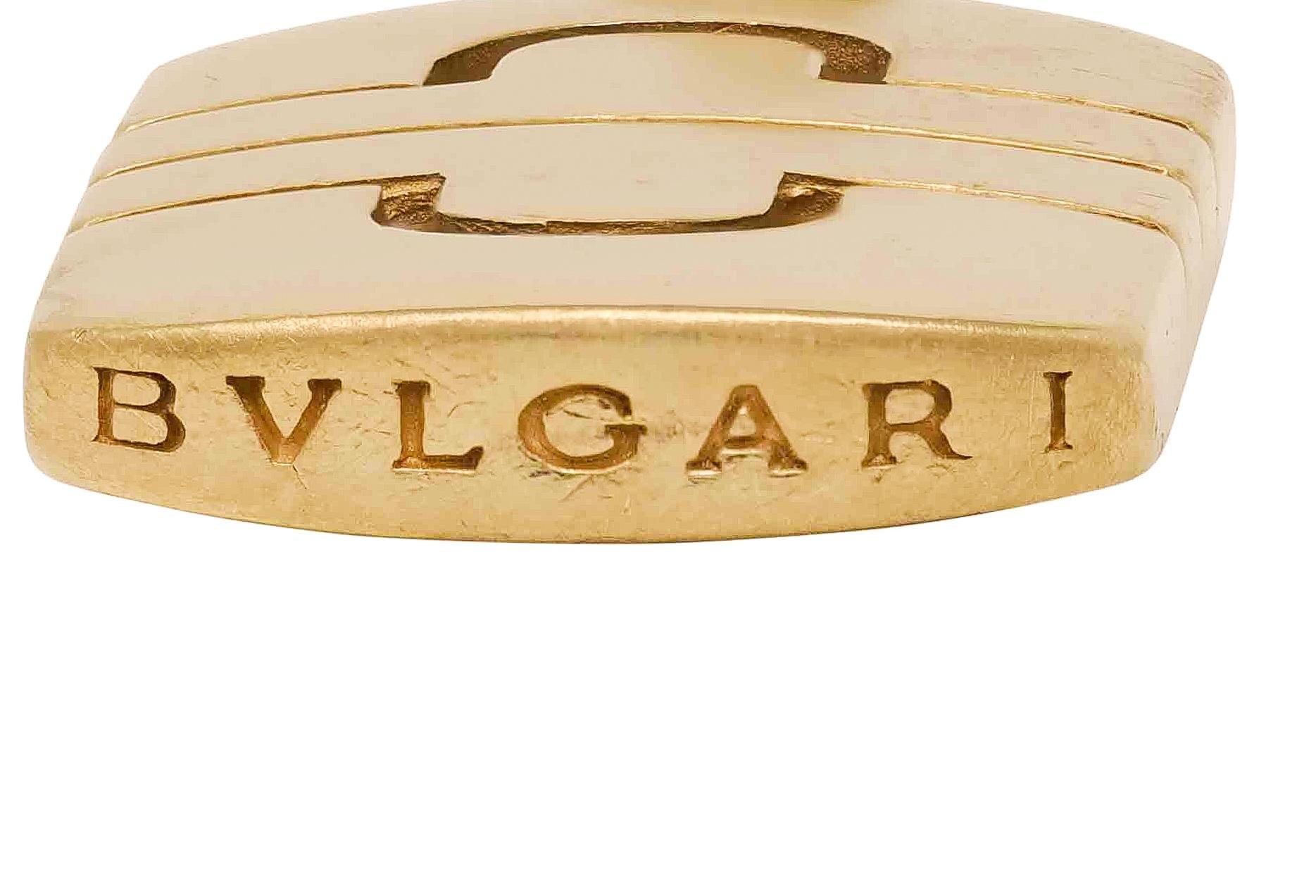 Bulgari 1990's Or Jaune 18 Karat Pendentif Parentesi Vintage Charm Pour femmes en vente