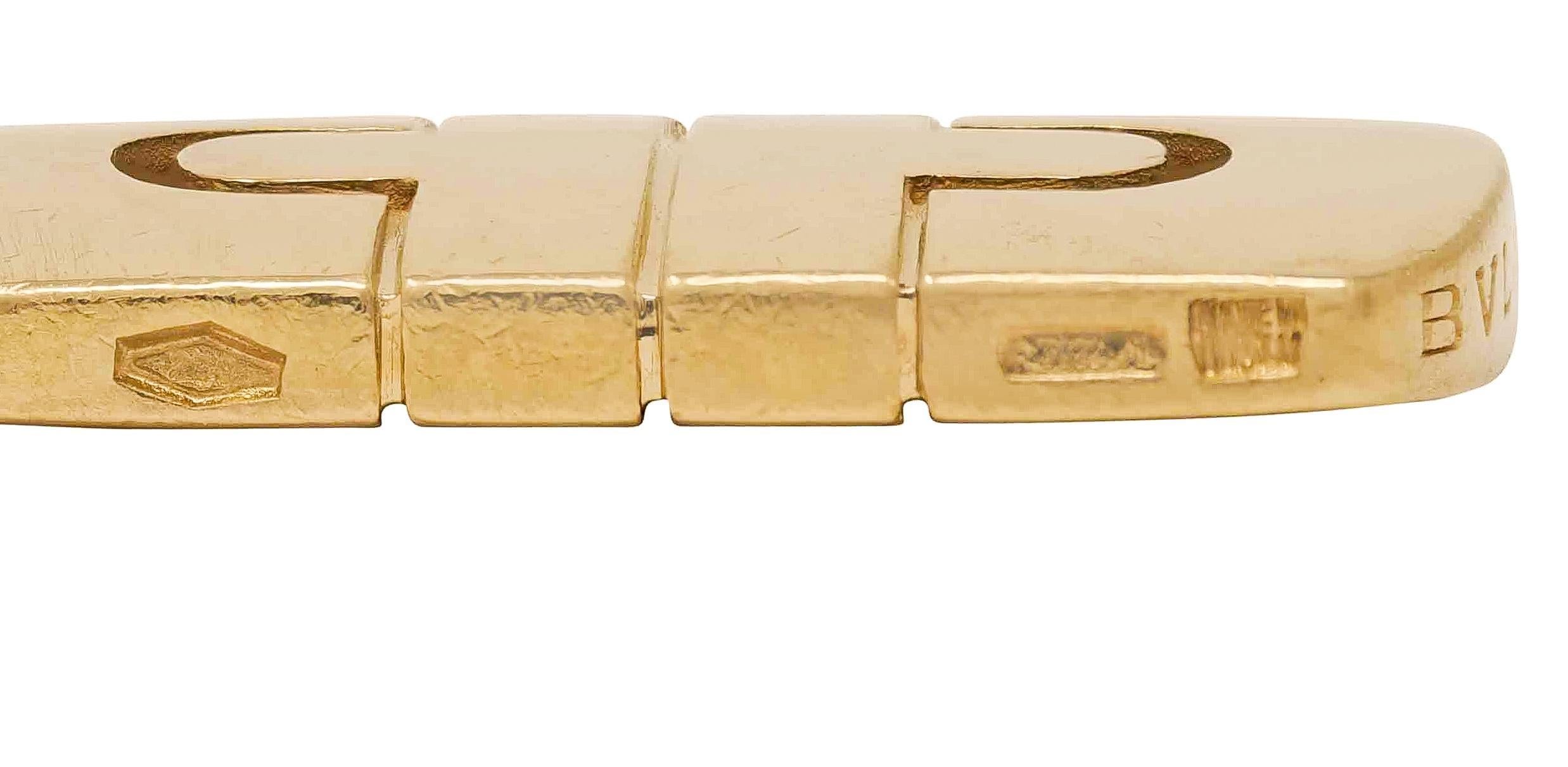 Bulgari 1990's Or Jaune 18 Karat Pendentif Parentesi Vintage Charm en vente 1