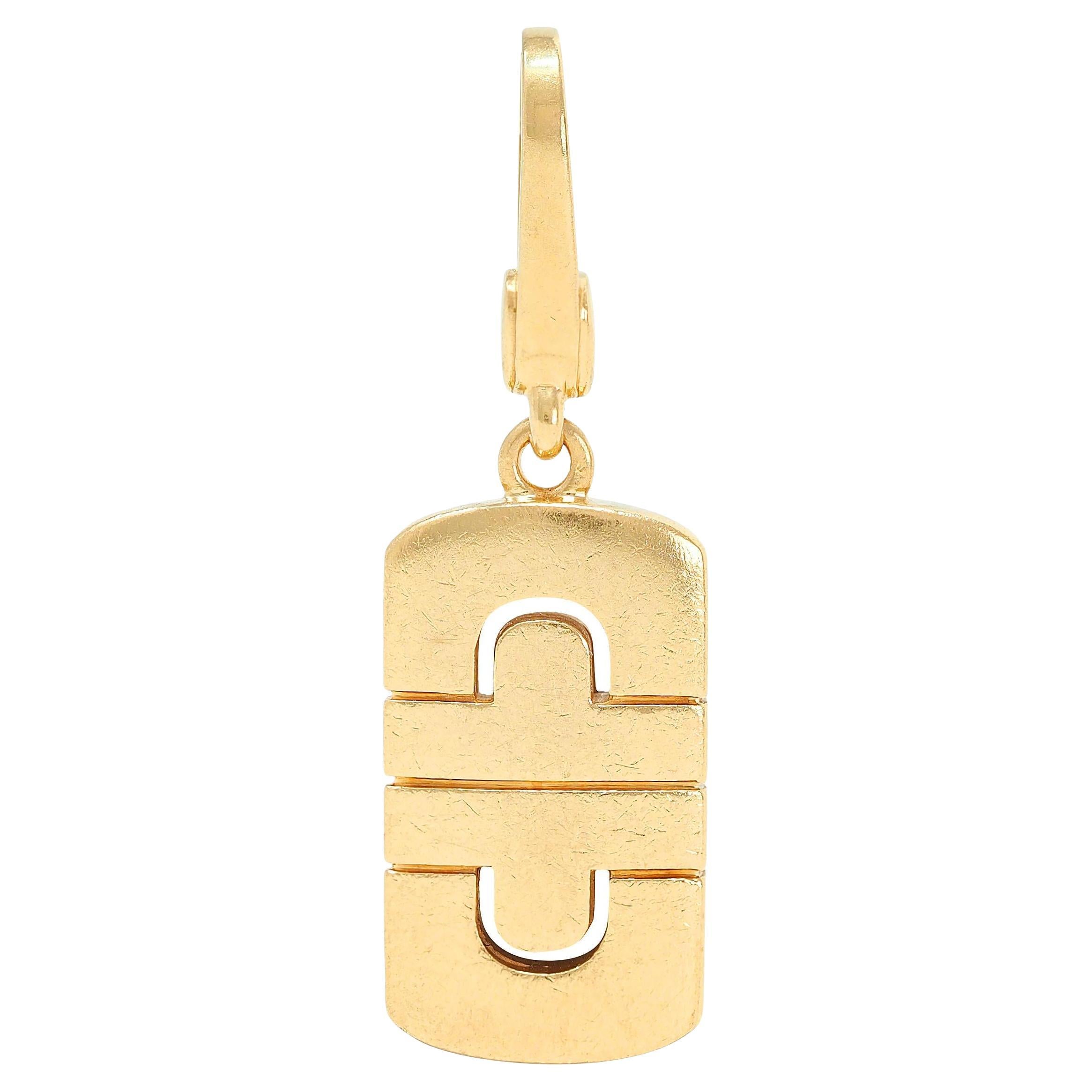 Bulgari 1990's 18 Karat Gelbgold Vintage Parentesi Anhänger Charme im Angebot