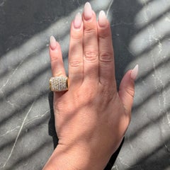 Bulgari 1990's Diamond 18 Karat Yellow Gold Vintage Tronchetto Cluster Ring