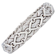 Bulgari 1990's Round Diamond 18 Karat White Gold Vintage Trika Bracelet