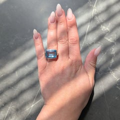 Bulgari 2000's Topaz 18 Karat White Gold Contemporary Metropolis Statement Ring