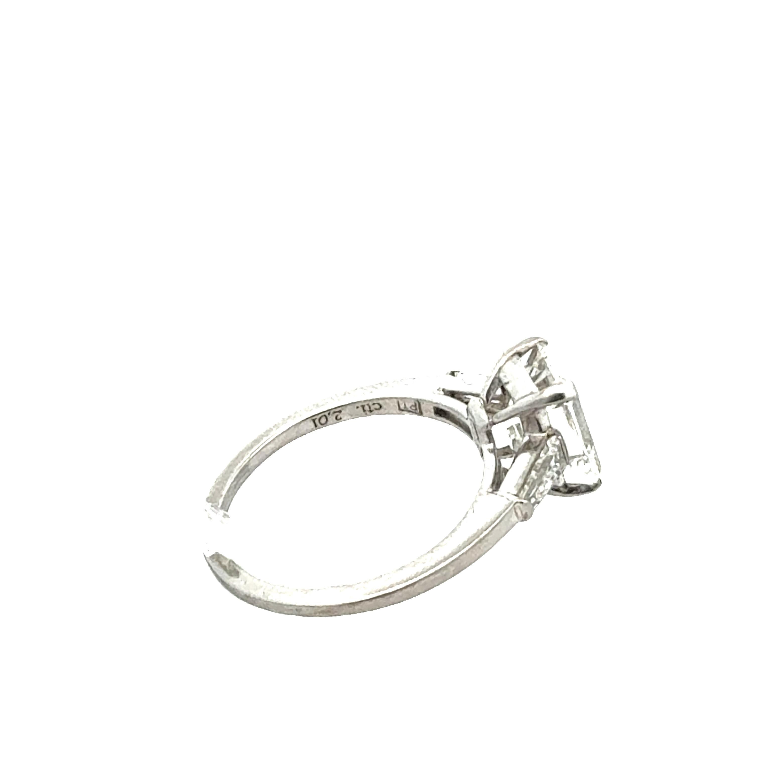 Taille émeraude Bulgari 2.01 F Vs2 Emerald Cut 'Diamond Paltinum Bague en vente