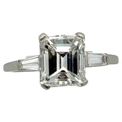 Bulgari 2.01 F Vs2 Emerald Cut `Diamond Paltinum Ring