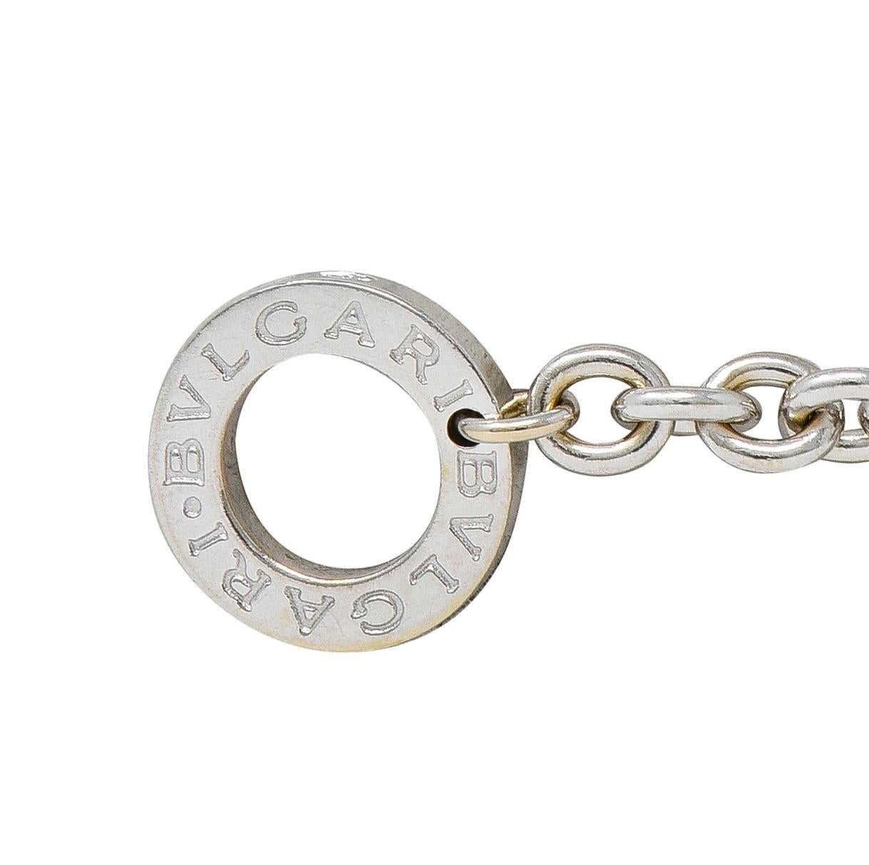 Collana con ciondolo a forma di disco con logo Bulgari 2010 in oro bianco 18 carati e diamanti in vendita 4