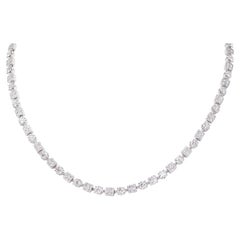 Bulgari 2014 8.40 CTW Diamond 18 Karat White Gold Lucea Tennis Necklace