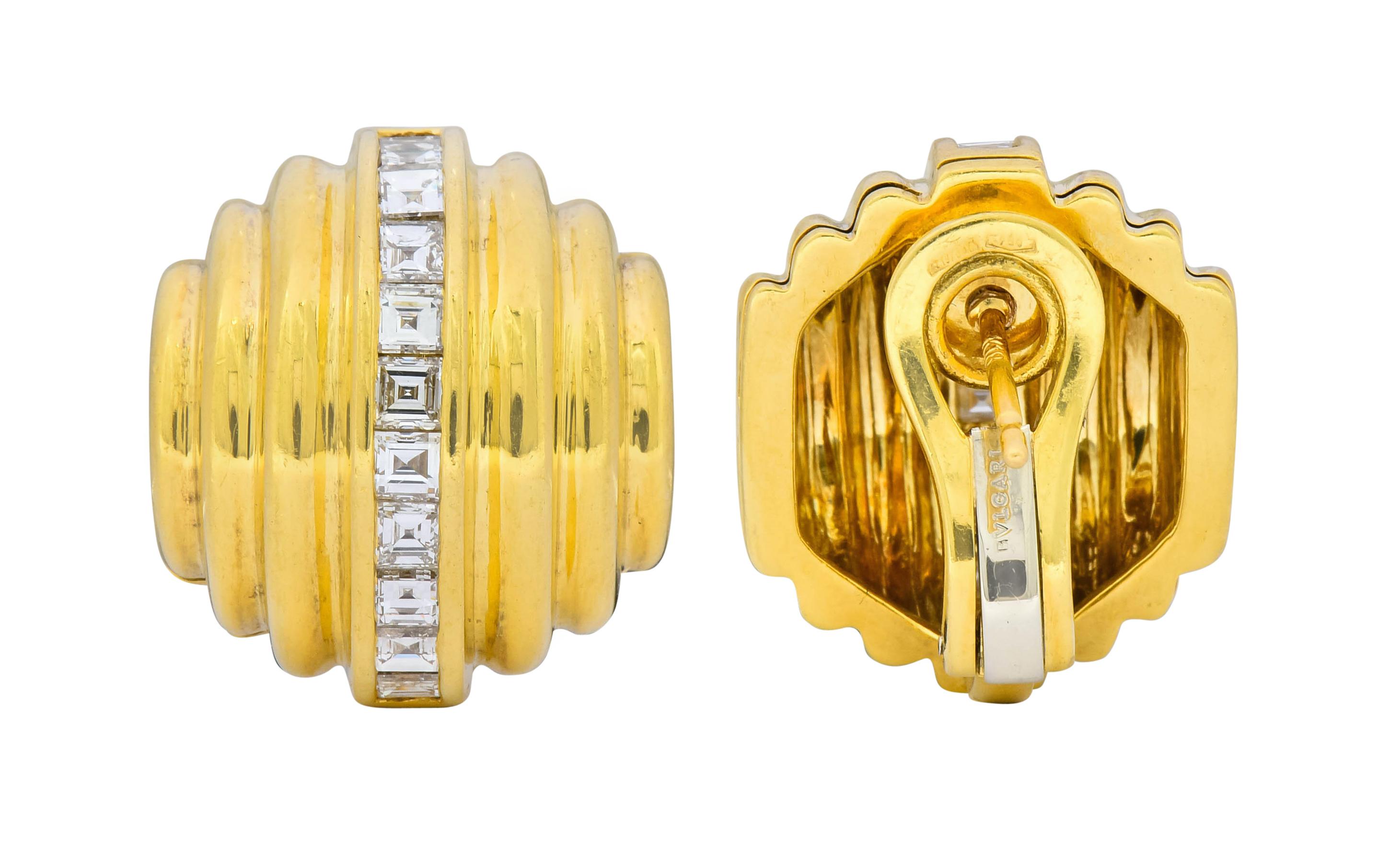 Bulgari 2.50 Carat Diamond 18 Karat Gold Multi-Dimensional Earrings 2
