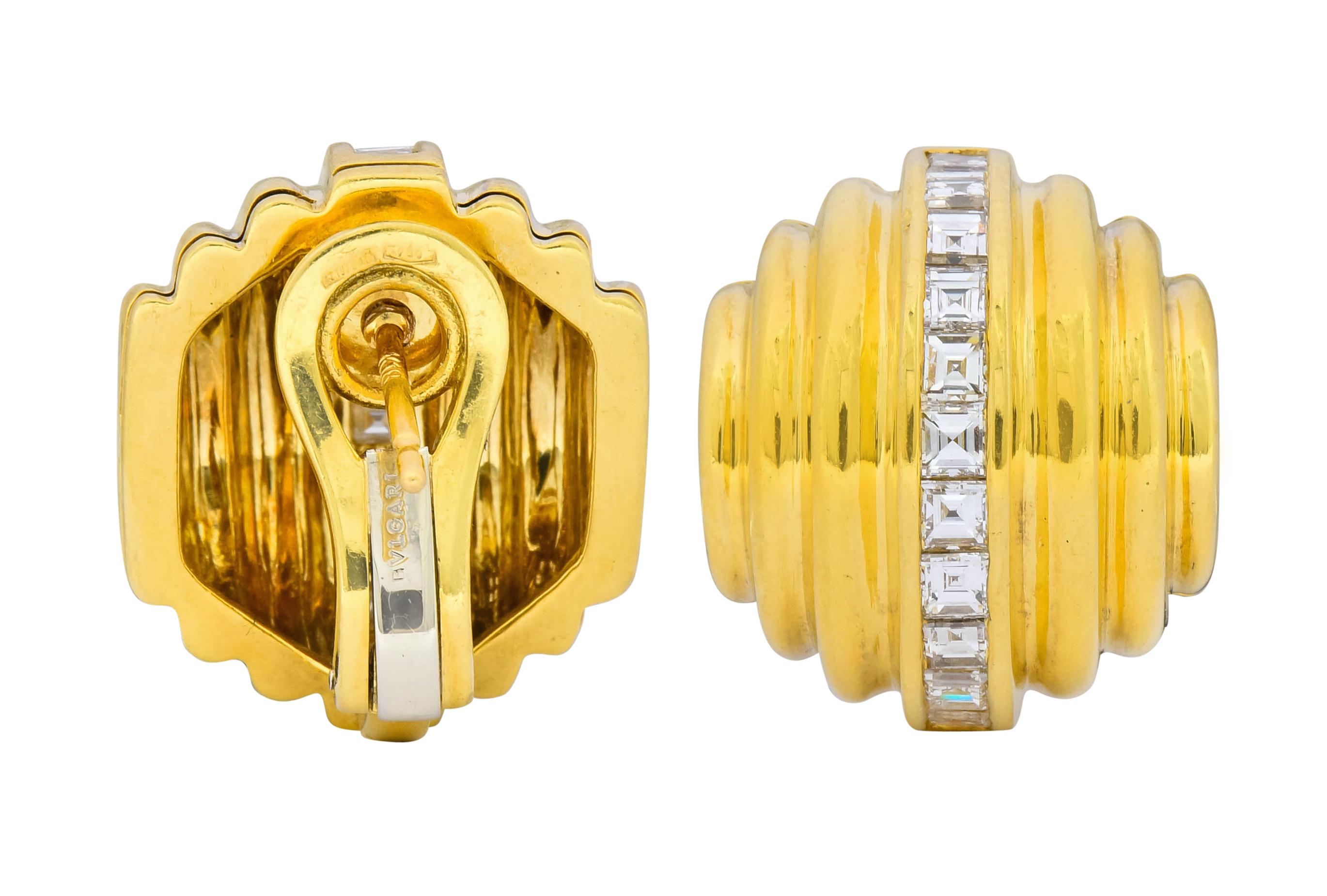 Bulgari 2.50 Carat Diamond 18 Karat Gold Multi-Dimensional Earrings 3