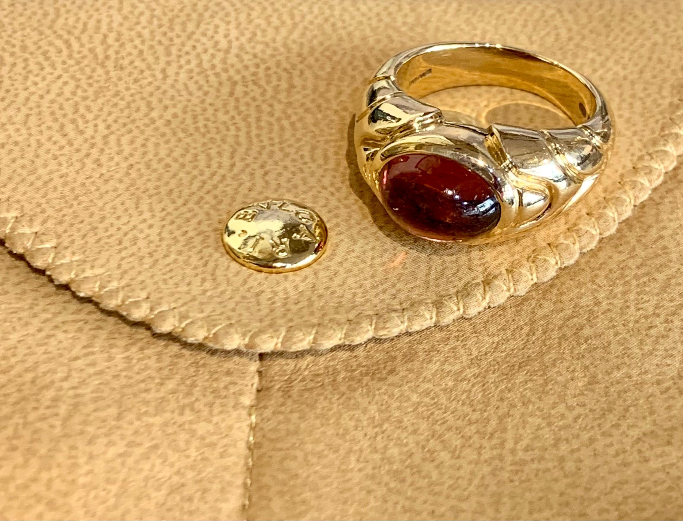 Ring aus 18 Karat Gelbgold mit 2,65 Karat Cabochon-Turmalin Damen