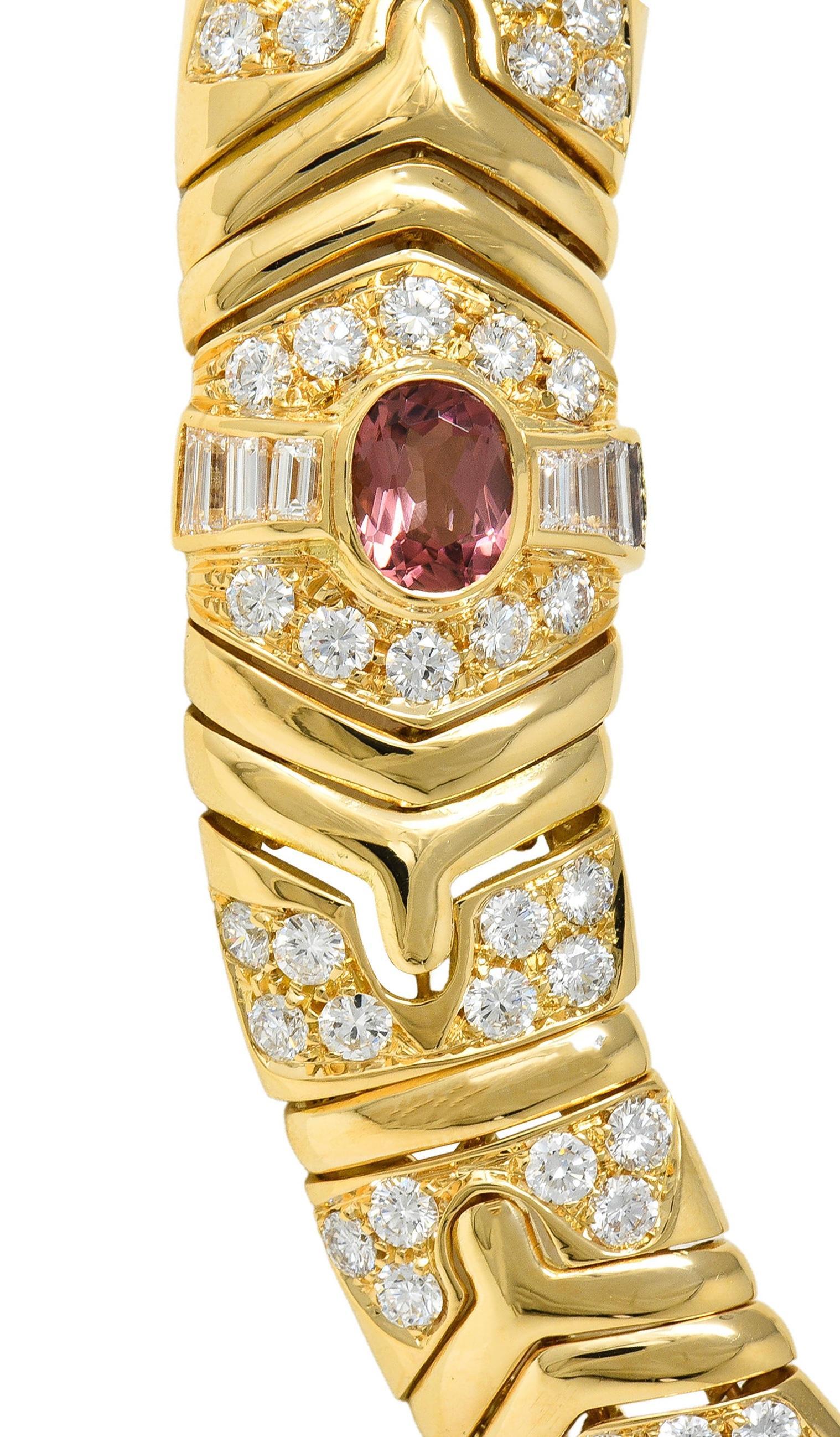 Bulgari Collana Parentesi Vintage in oro 18 carati con diamanti multipli da 29,45 CTW in vendita 8