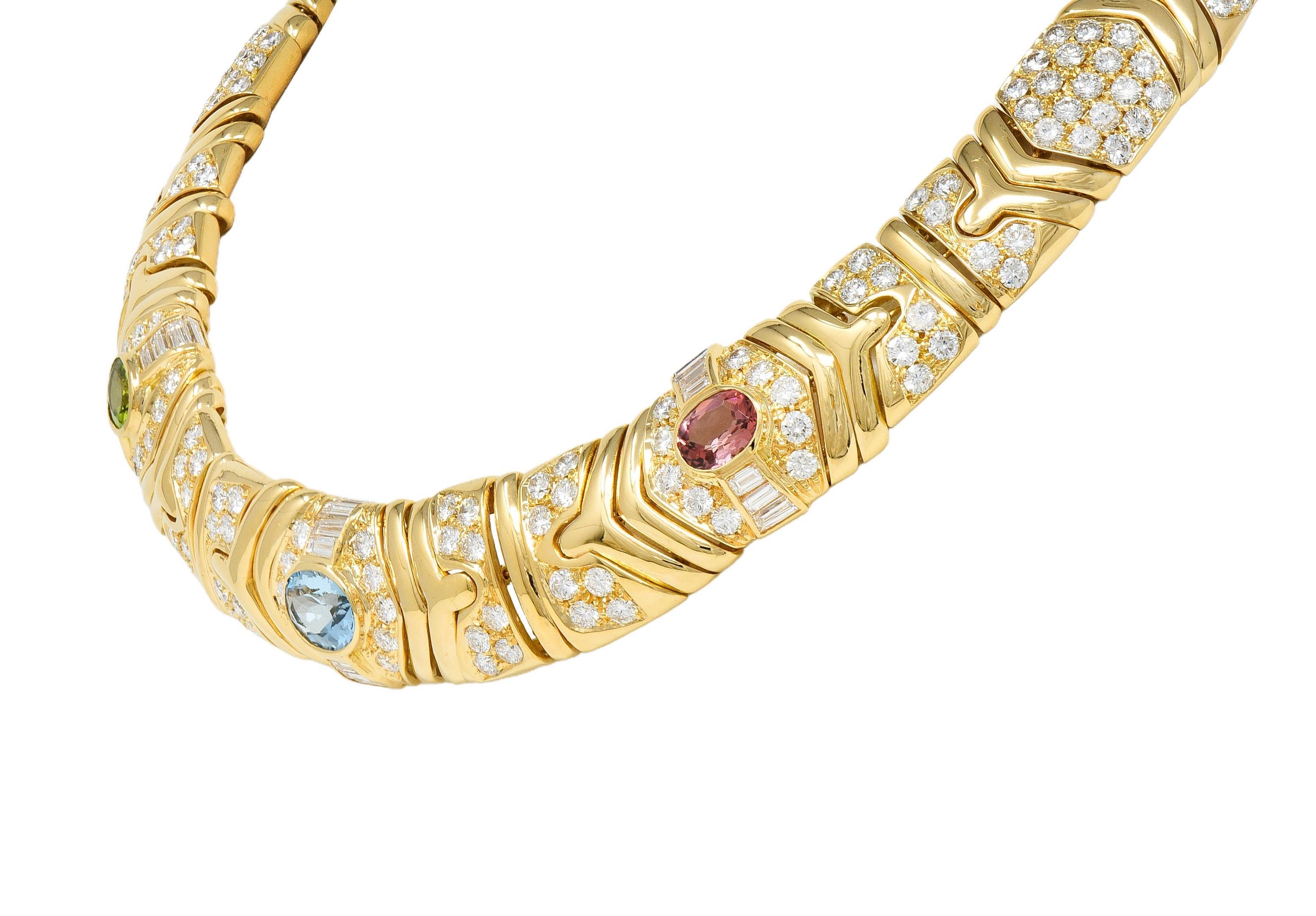da uomo o donna Bulgari Collana Parentesi Vintage in oro 18 carati con diamanti multipli da 29,45 CTW in vendita