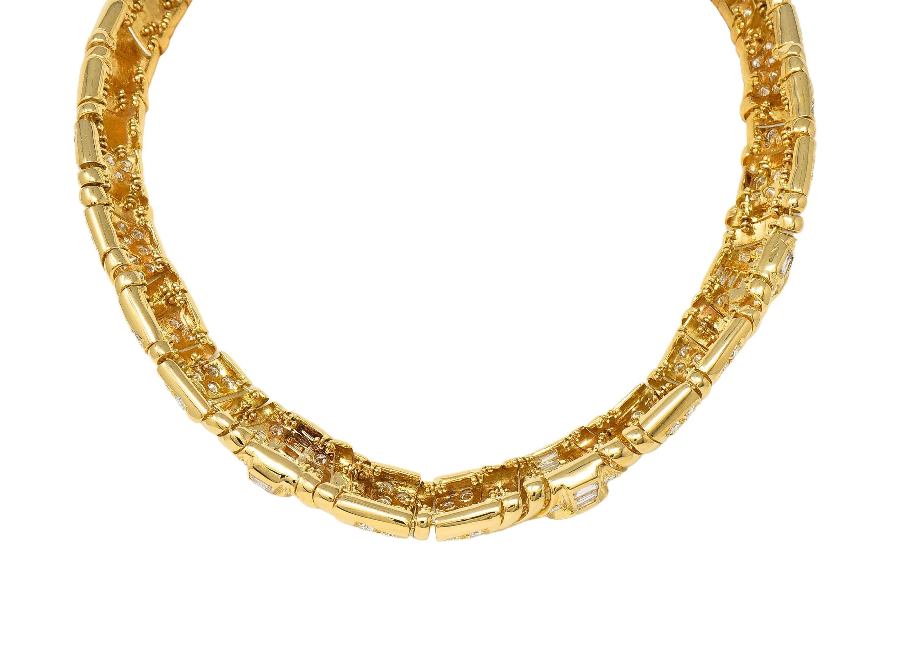 Bulgari Collana Parentesi Vintage in oro 18 carati con diamanti multipli da 29,45 CTW in vendita 1